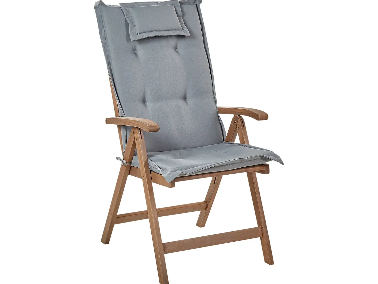Set da pranzo da giardino 6 posti AMANTEA con cuscini Legno d'acacia Grigio