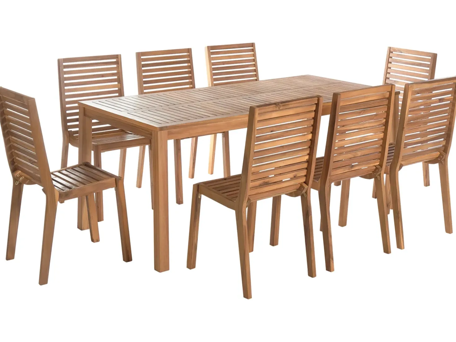 Set da pranzo da giardino 8 posti OMBRIANO Legno di acacia certificato Marrone chiaro
