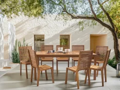 Set da pranzo da giardino 8 posti OMBRIANO Legno di acacia certificato Marrone chiaro