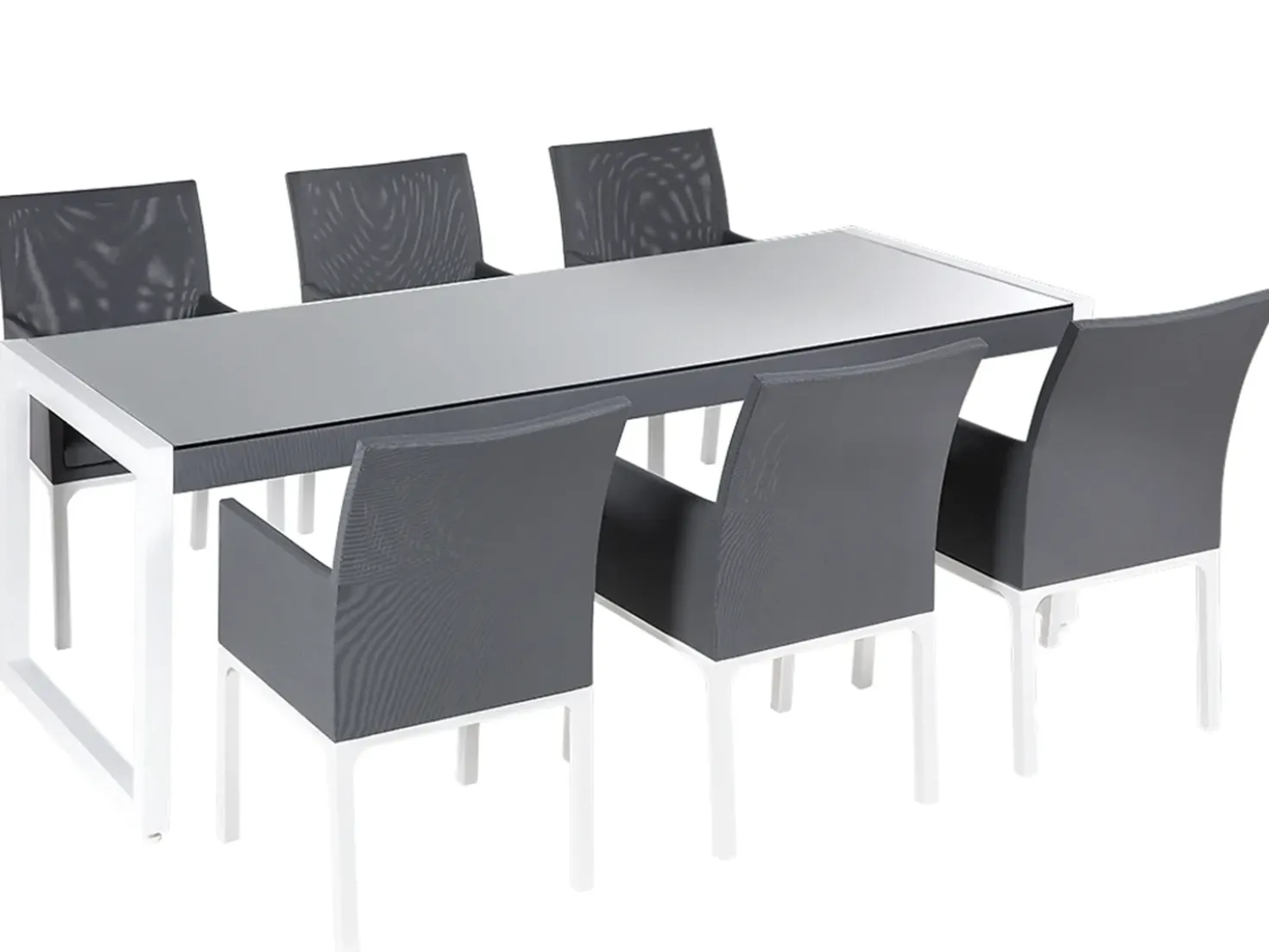 Set da pranzo da giardino 6 posti BACOLI con cuscini Metallo Grigio
