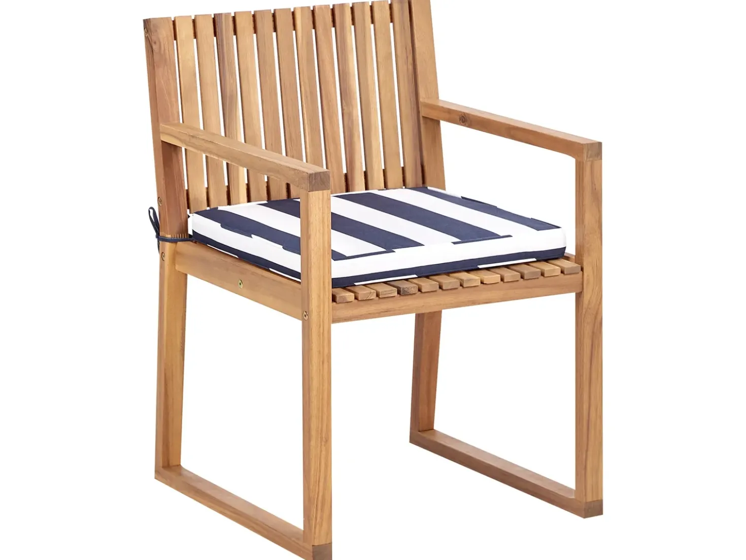 Set da pranzo da giardino 8 posti SASSARI II con cuscini Legno di acacia certificato Blu marino