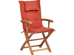 Set da pranzo da giardino 8 posti MAUI II con cuscini Legno d'acacia Rosso scuro