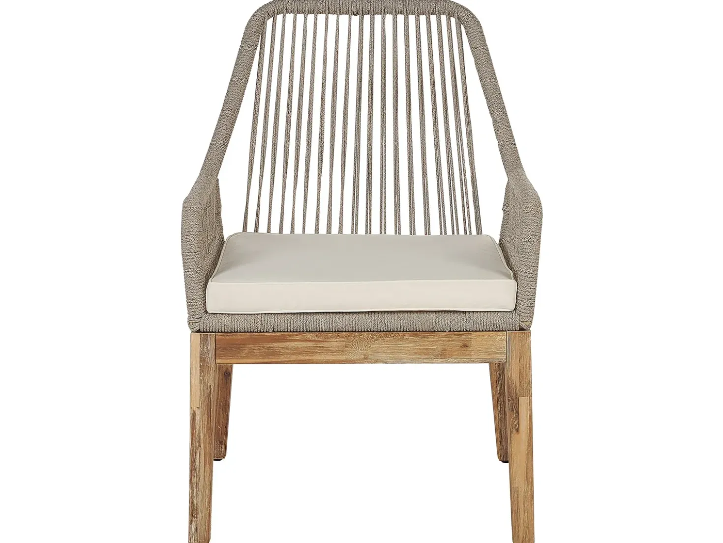 Set da pranzo da giardino 4 posti OLBIA con cuscini Cemento Beige