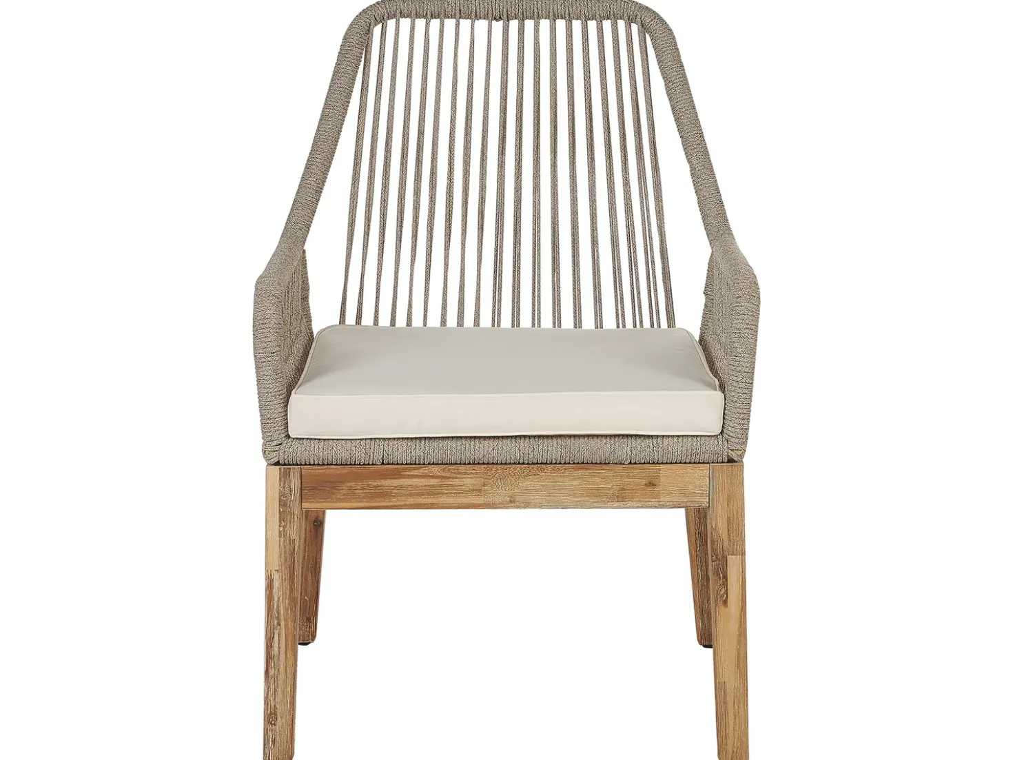 Set da pranzo da giardino 4 posti ORISTANO con cuscini Cemento Beige