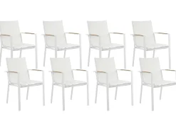 Set da pranzo da giardino 8 posti VALCANETTO/BUSSETO Metallo Bianco