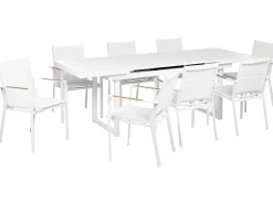 Set da pranzo da giardino 8 posti VALCANETTO/BUSSETO Metallo Bianco
