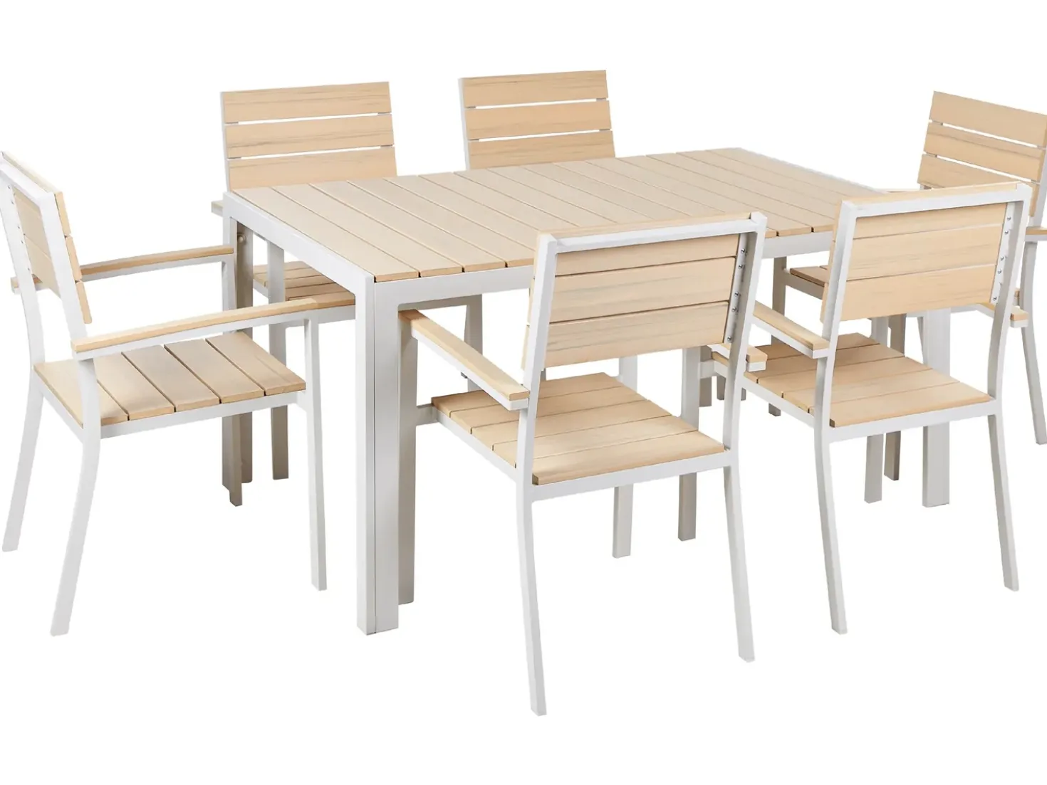 Set da pranzo da giardino 6 posti COMO Beige