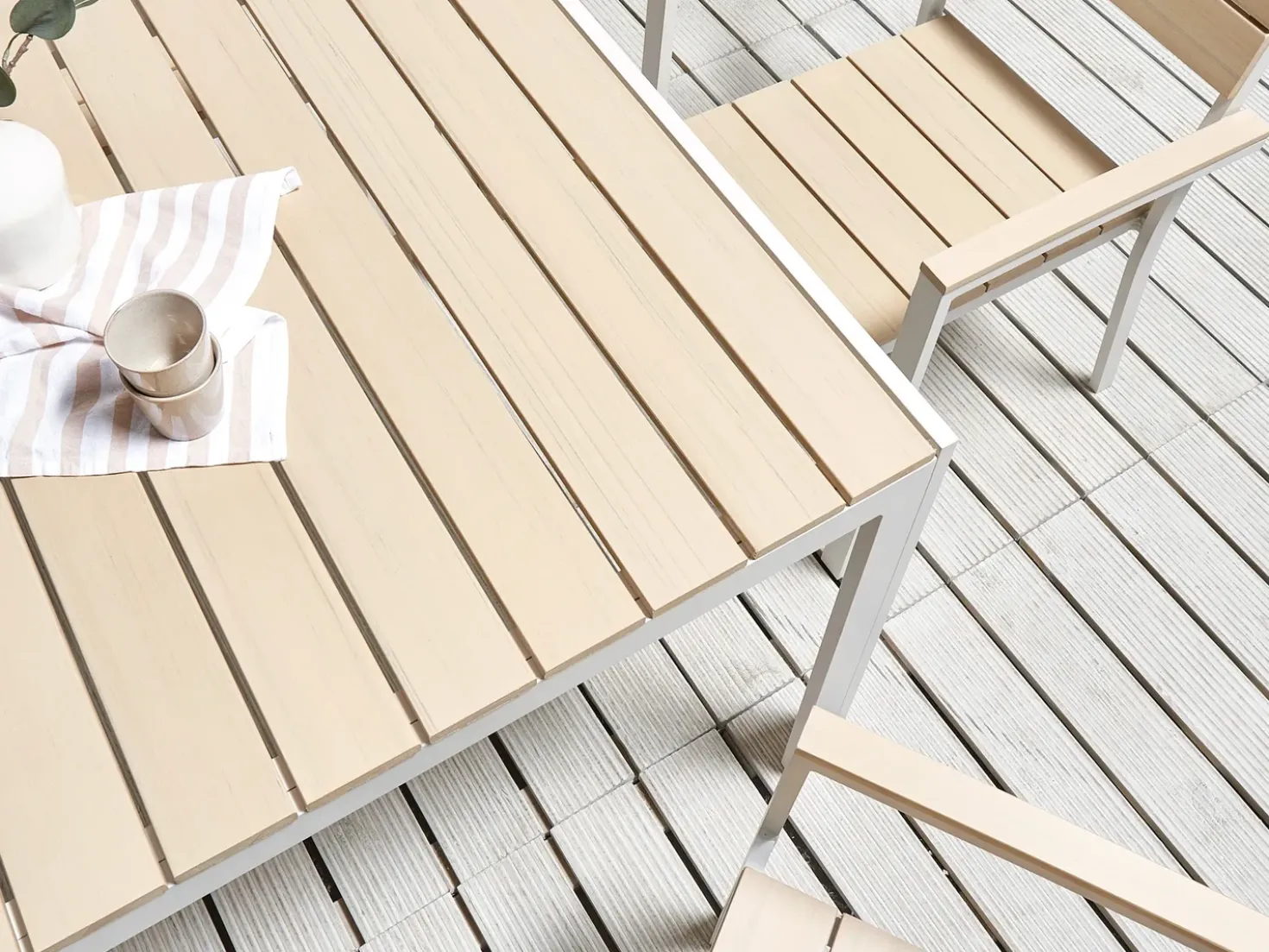 Set da pranzo da giardino 6 posti COMO Beige