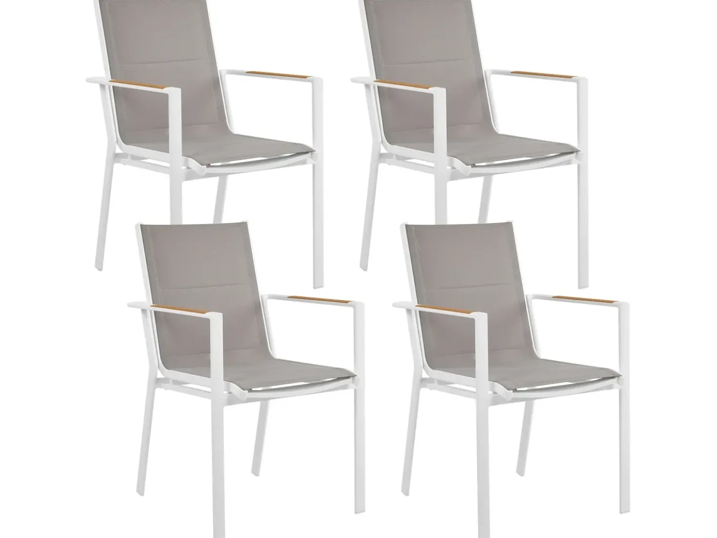 Set da pranzo da giardino 4 posti MALETTO/BUSSETO Metallo Grigio