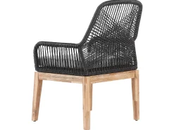 Set da pranzo da giardino 4 posti ORISTANO con cuscini Cemento Nero