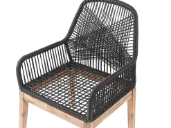Set da pranzo da giardino 4 posti ORISTANO con cuscini Cemento Nero
