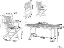 Set da pranzo da giardino 8 posti MAUI II Legno d'acacia Marrone chiaro