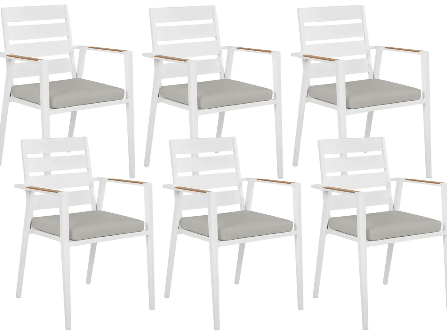 Set da pranzo da giardino 6 posti VALCANETTO/TAVIANO con cuscini Metallo Grigio