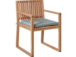 Set da pranzo da giardino 8 posti SASSARI PREMIUM con cuscini Legno di acacia certificato Grigio melange
