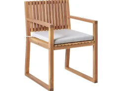 Set da pranzo da giardino 8 posti SASSARI PREMIUM con cuscini Legno di acacia certificato Grigio chiaro