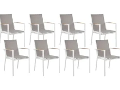 Set da pranzo da giardino 8 posti VALCANETTO/BUSSETO Metallo Grigio