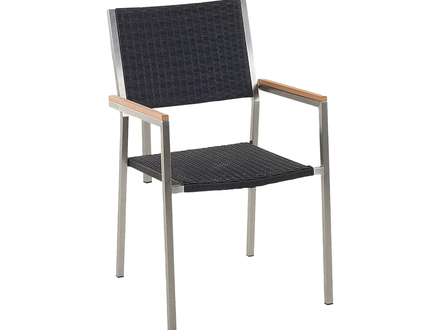 Set da pranzo da giardino 6 posti COSOLETO/GROSSETO Vetro temperato Effetto granito Nero