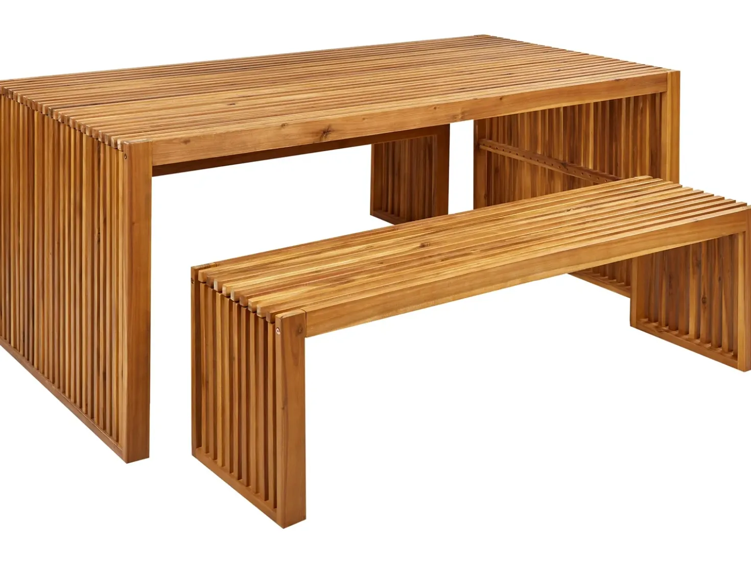 Set da pranzo da giardino con panche 6 posti SULZANO Legno d'acacia Marrone