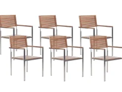 Set da pranzo da giardino 6 posti VIAREGGIO Legno di teak certificato Marrone