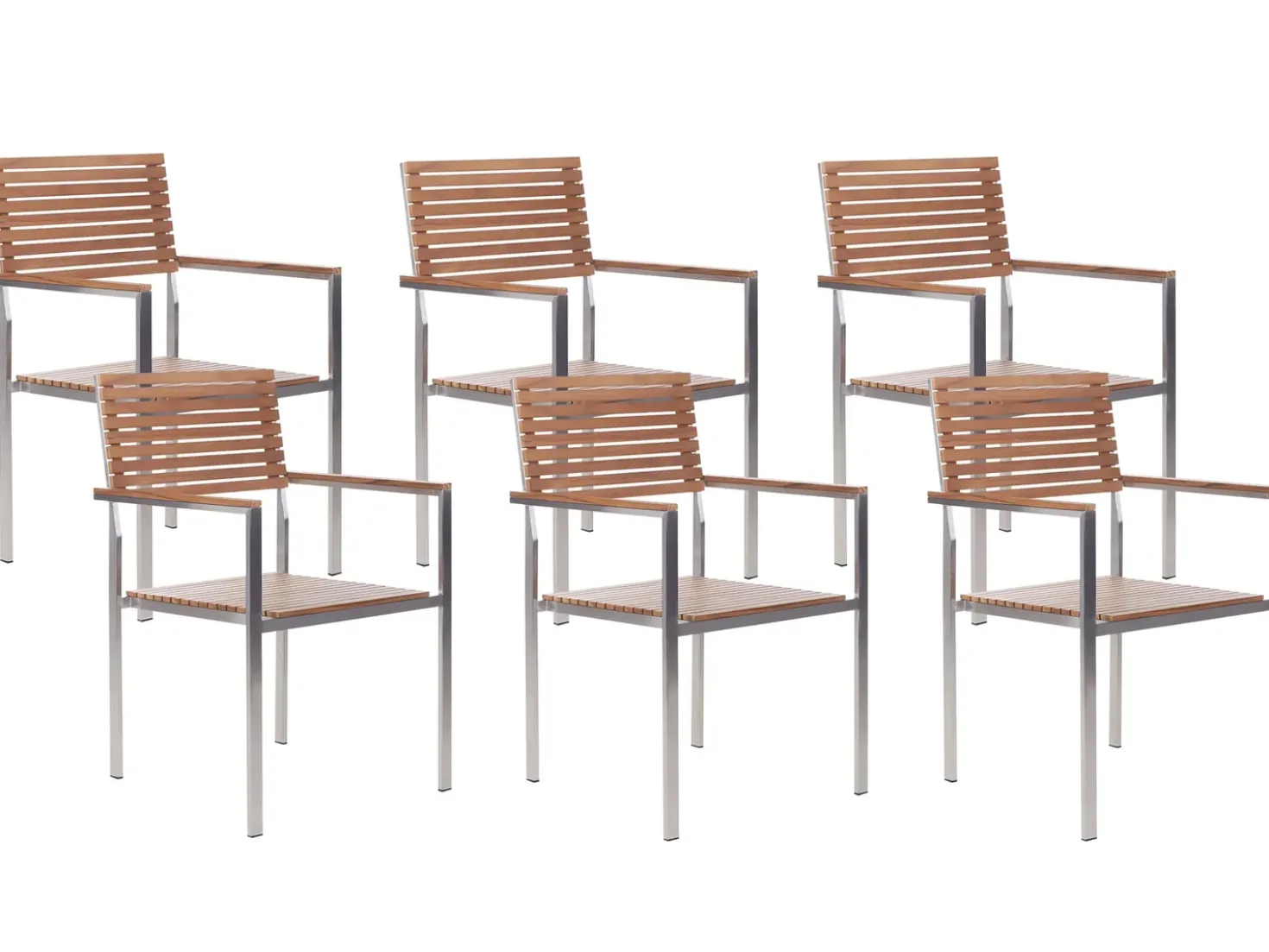 Set da pranzo da giardino 6 posti VIAREGGIO Legno di teak certificato Marrone