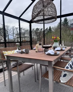 Set da pranzo da giardino 6 posti VIAREGGIO Legno di teak certificato Marrone