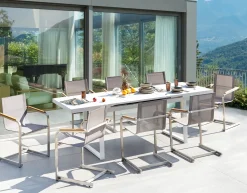 Set da pranzo da giardino 8 posti VALCANETTO/COSOLETO Metallo Beige