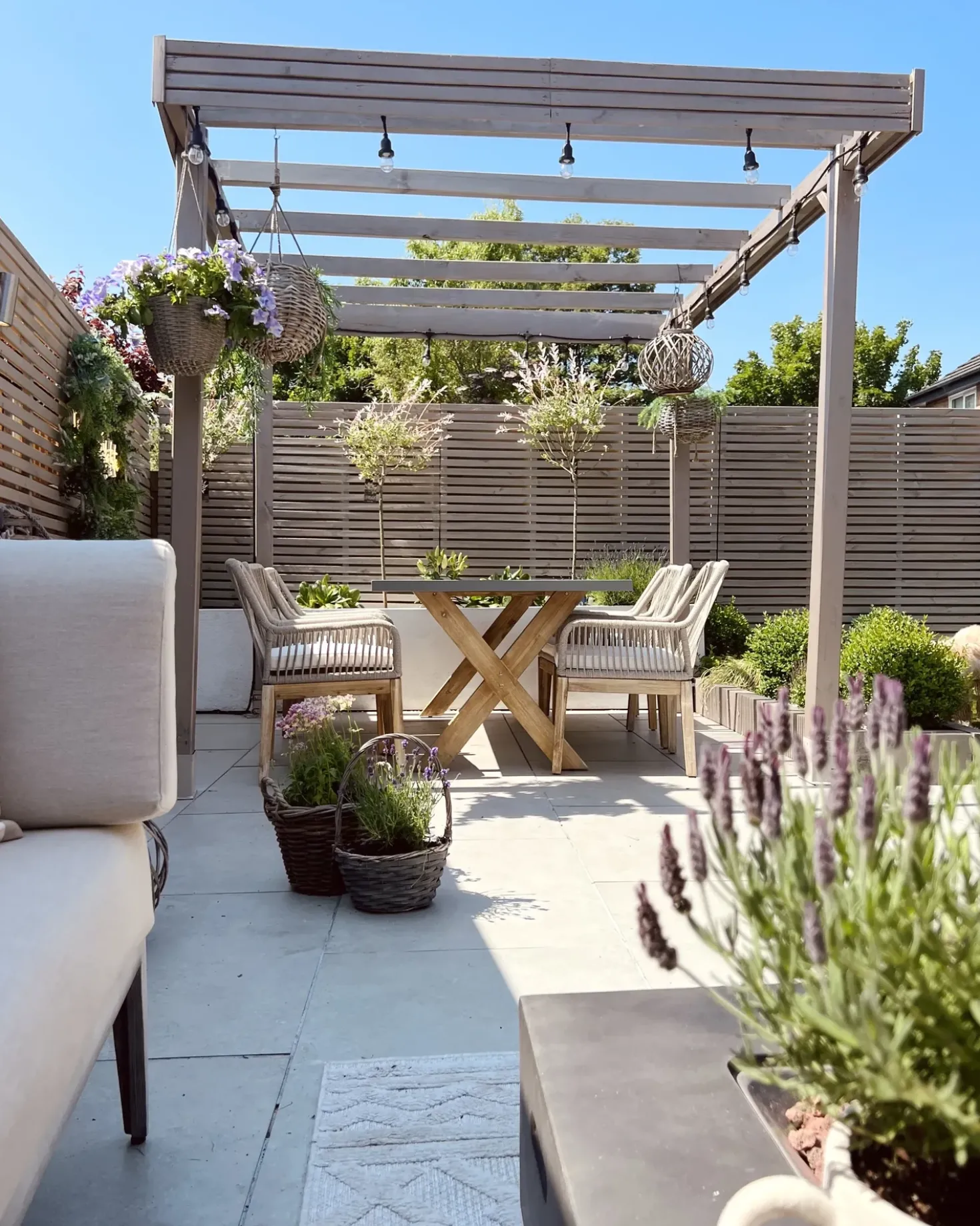 Set da pranzo da giardino 6 posti OLBIA con cuscini Beige