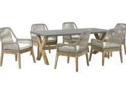 Set da pranzo da giardino 6 posti OLBIA con cuscini Beige