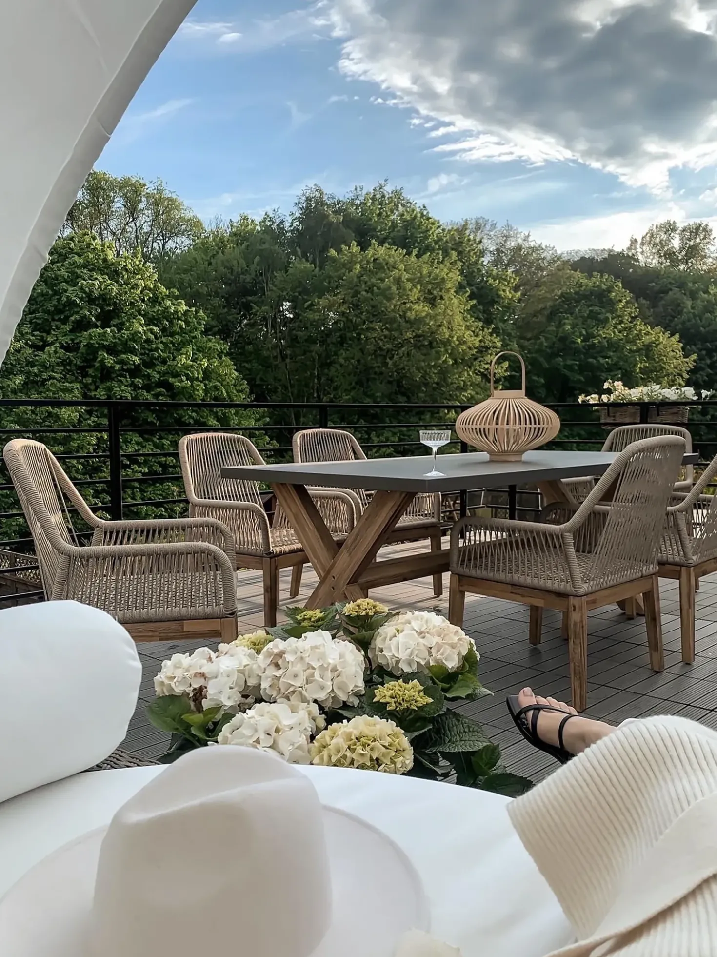 Set da pranzo da giardino 6 posti OLBIA con cuscini Beige