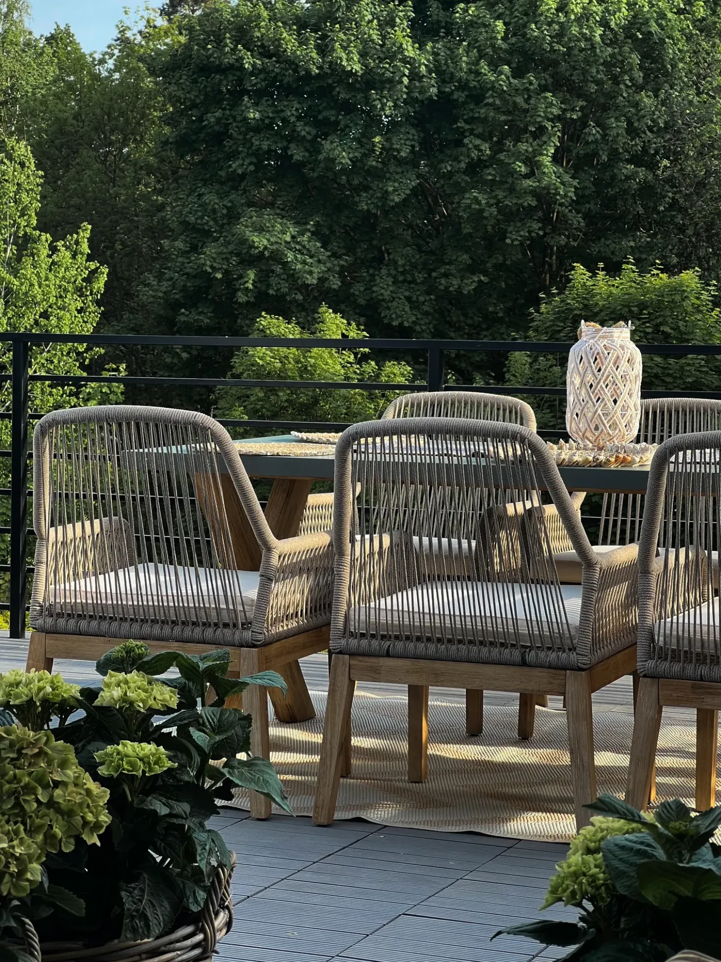 Set da pranzo da giardino 6 posti OLBIA con cuscini Beige