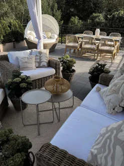 Set da pranzo da giardino 6 posti OLBIA con cuscini Beige