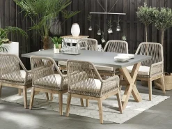 Set da pranzo da giardino 6 posti OLBIA con cuscini Beige