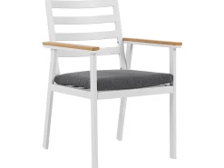 Set da pranzo da giardino 4 posti CAVOLI con cuscini Metallo Grigio