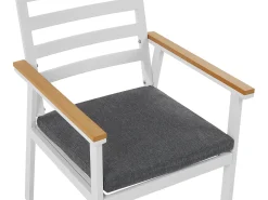 Set da pranzo da giardino 4 posti CAVOLI con cuscini Metallo Grigio