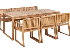 Set da pranzo da giardino 6 posti SASSARI II Legno di acacia certificato Marrone chiaro