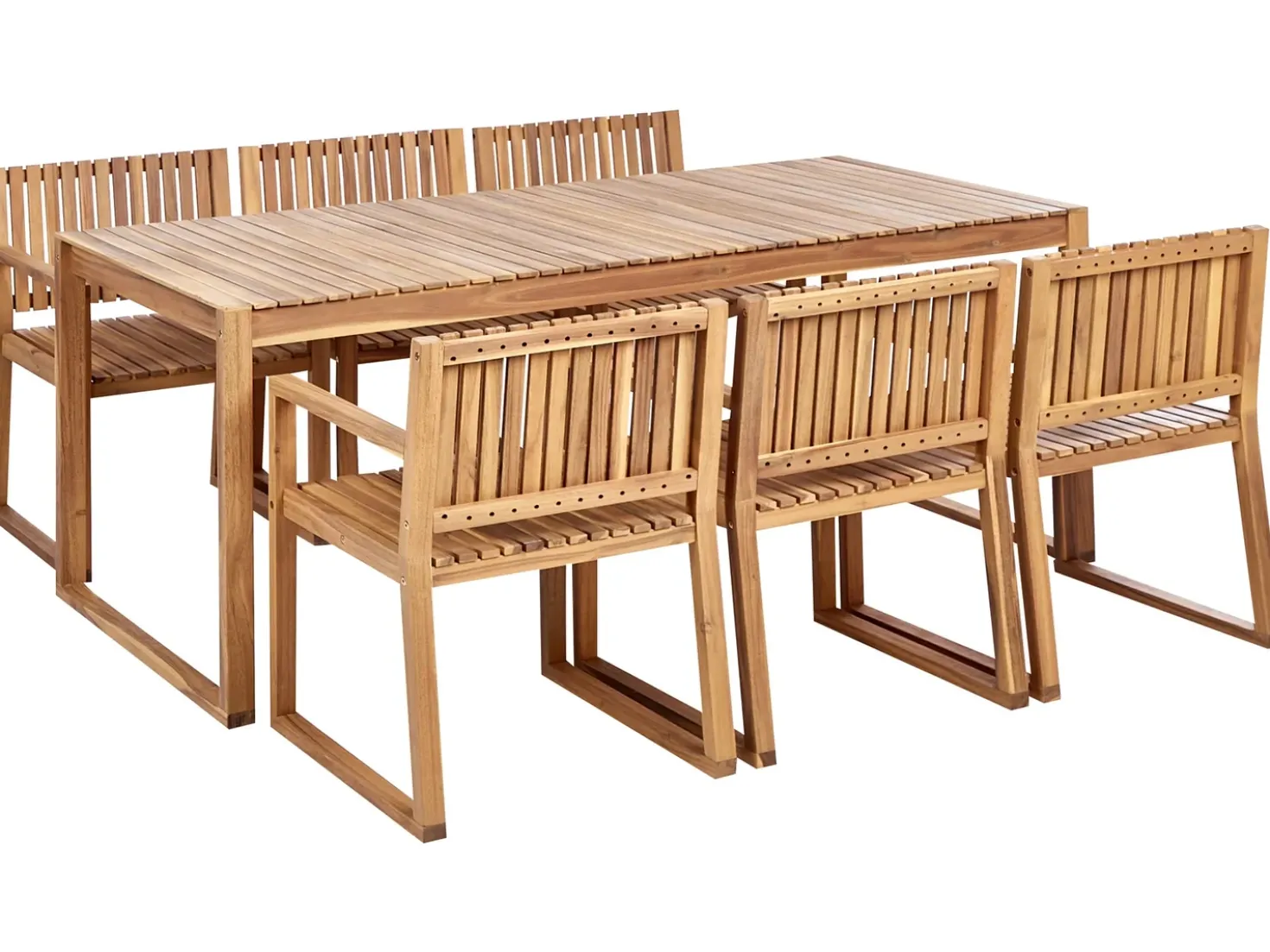 Set da pranzo da giardino 6 posti SASSARI II Legno di acacia certificato Marrone chiaro