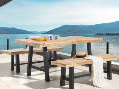 Set da pranzo da giardino 6 posti SCANIA Legno d'acacia Nero
