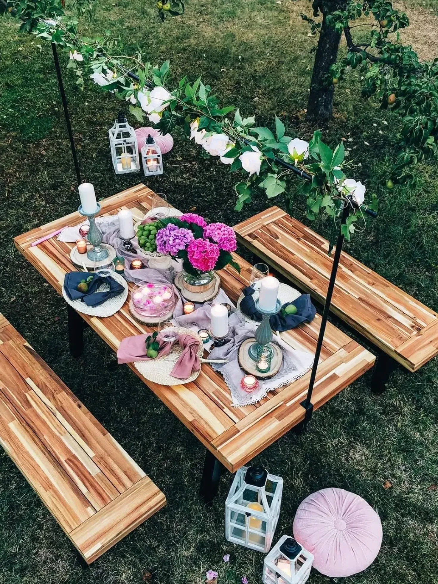 Set da pranzo da giardino 6 posti SCANIA Legno d'acacia Nero