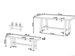 Set da pranzo da giardino 6 posti SCANIA Legno d'acacia Nero
