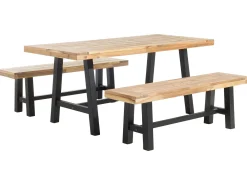 Set da pranzo da giardino 6 posti SCANIA Legno d'acacia Nero