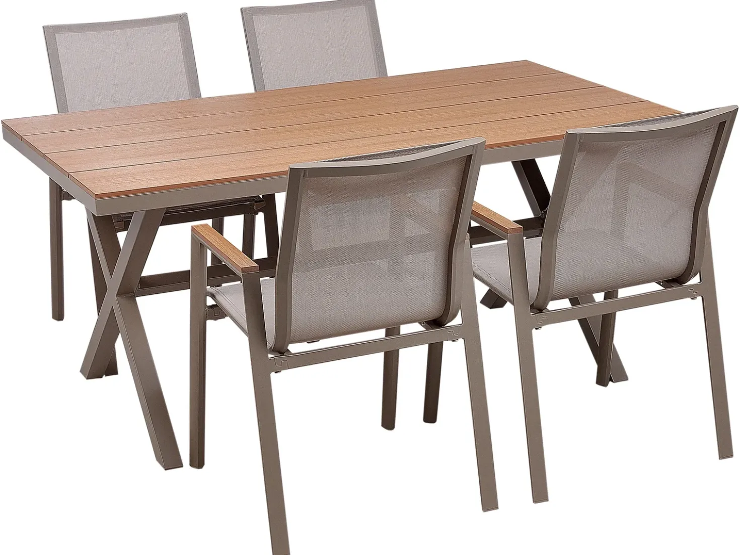 Set da pranzo da giardino 4 posti TIANO Metallo Grigio