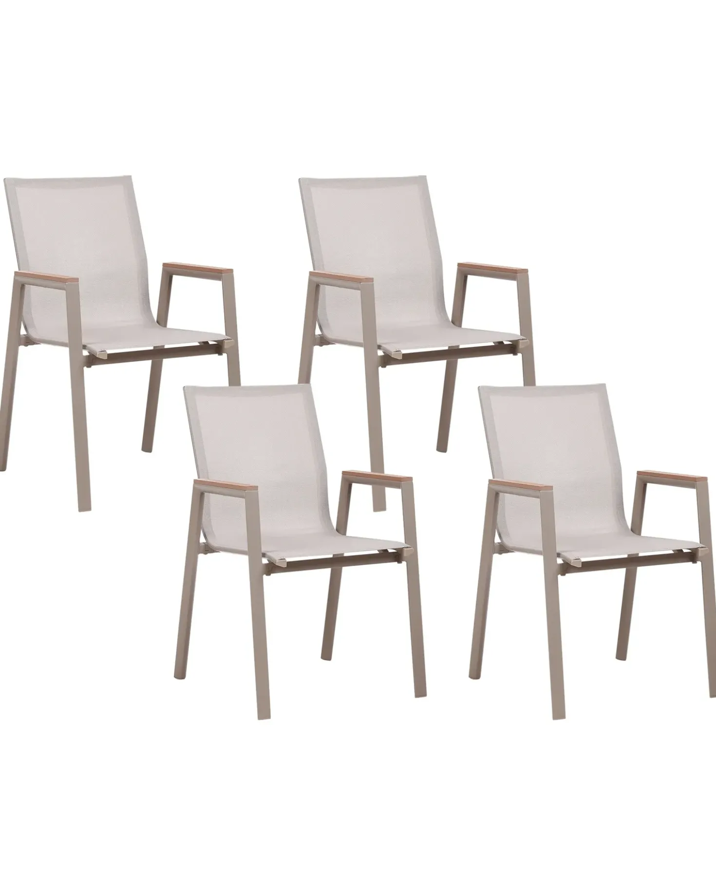 Set da pranzo da giardino 4 posti TIANO Metallo Grigio