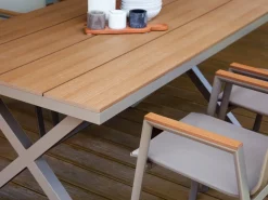 Set da pranzo da giardino 4 posti TIANO Metallo Grigio