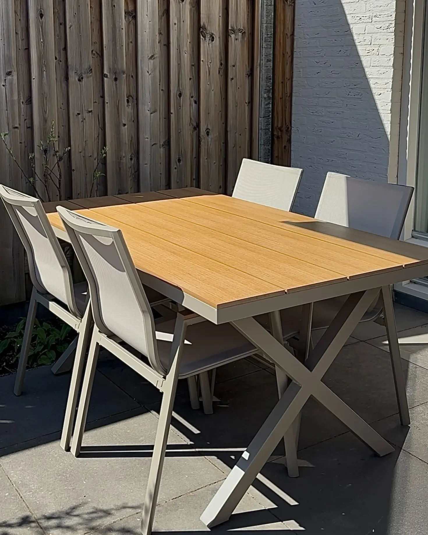 Set da pranzo da giardino 4 posti TIANO Metallo Grigio