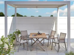 Set da pranzo da giardino 4 posti TIANO Metallo Grigio