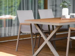 Set da pranzo da giardino 4 posti TIANO Metallo Grigio