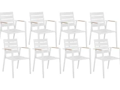 Set da pranzo da giardino 8 posti VALCANETTO/TAVIANO con cuscini Metallo Grigio
