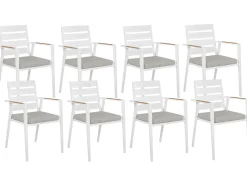Set da pranzo da giardino 8 posti VALCANETTO/TAVIANO con cuscini Metallo Grigio