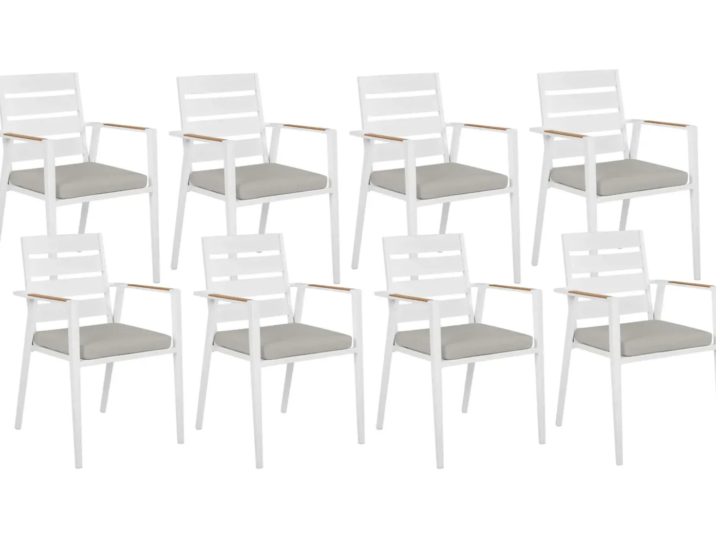 Set da pranzo da giardino 8 posti VALCANETTO/TAVIANO con cuscini Metallo Grigio