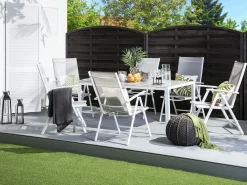 Set da pranzo da giardino 6 posti CATANIA Metallo Grigio